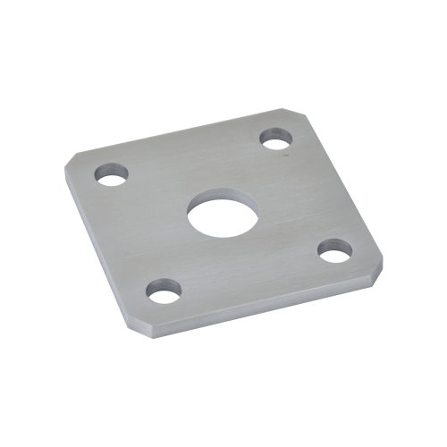 Kotevní deska navařovací k nastavitelným pantům (80x80x5 mm), otvor ø 22 mm, broušená nerez / AISI304